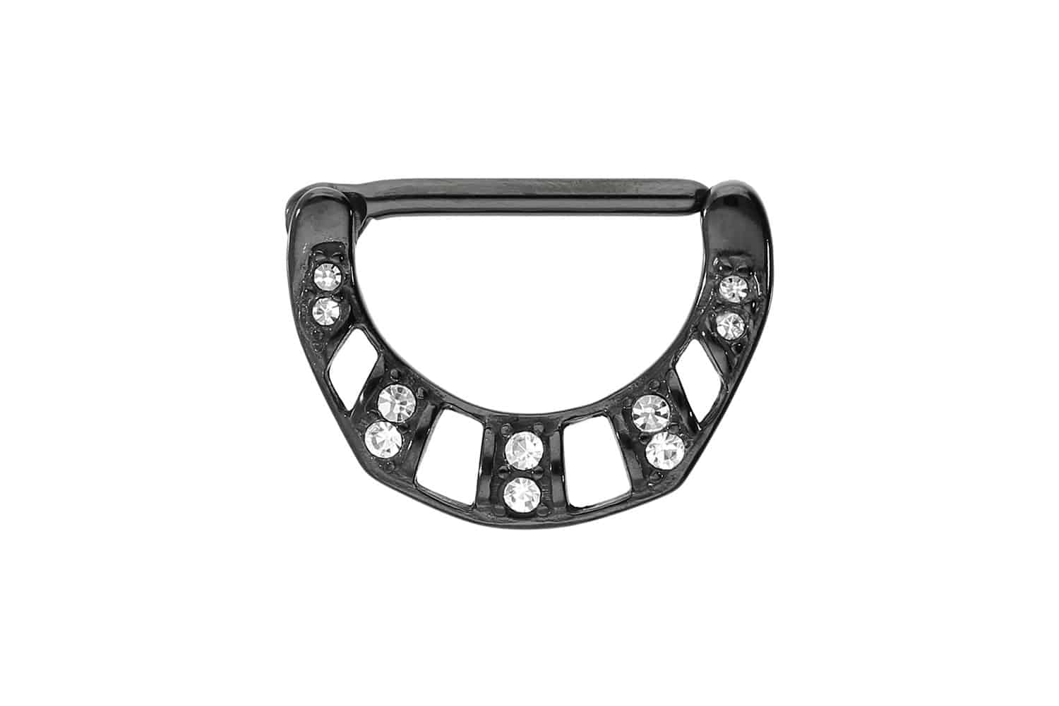 Chirurgenstahl Nippelpiercing Clicker 10 KRISTALLE ++SALE++